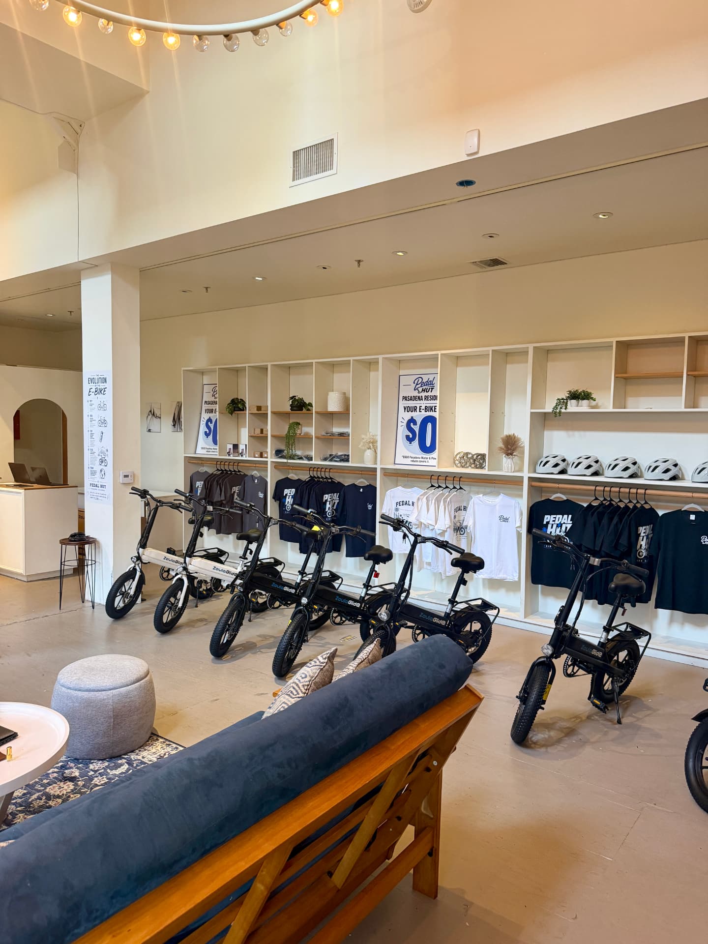 Pedal Hut shop interior in Old Town Pasadena